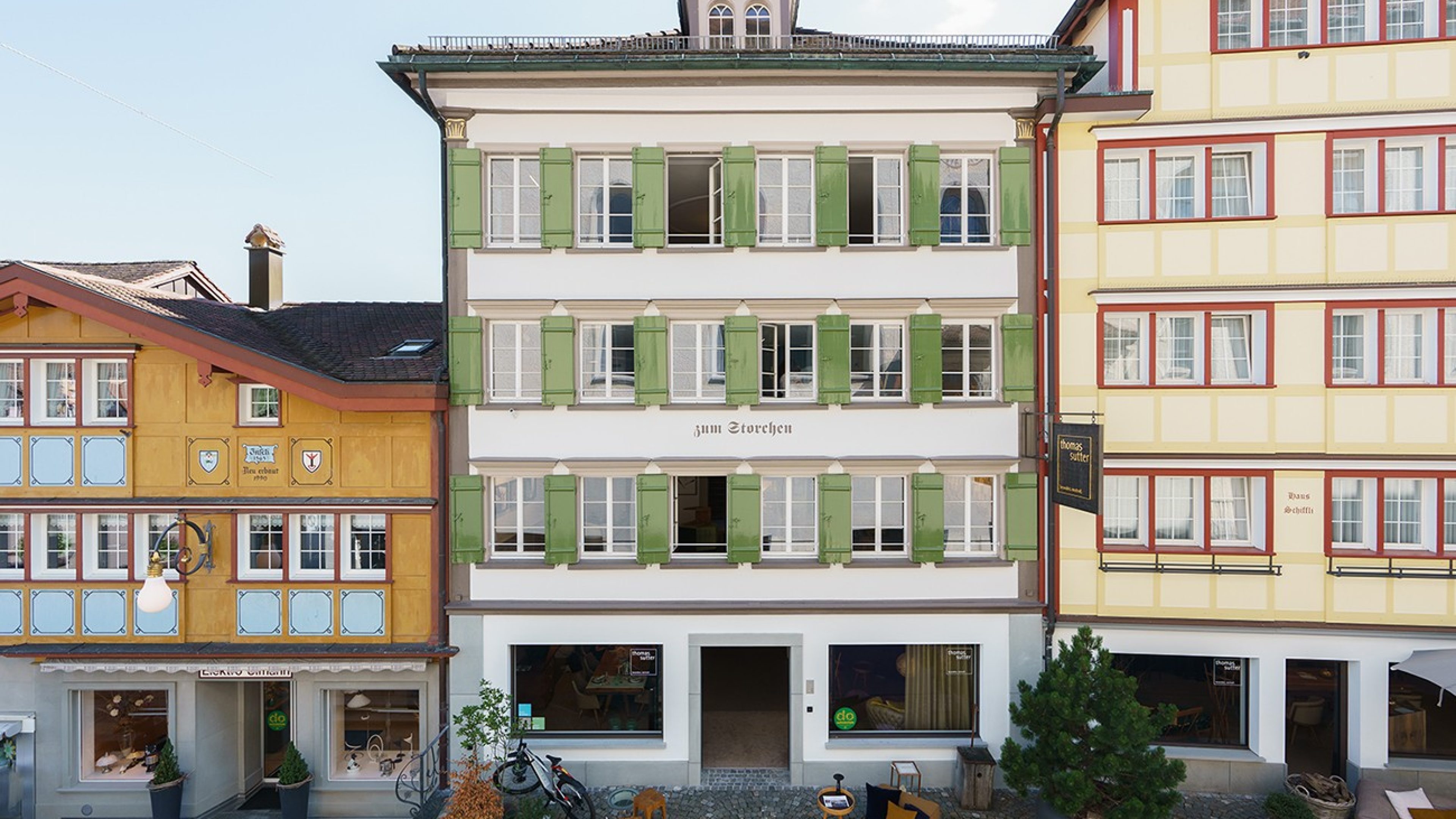 Eine Häuserreihe in Appenzell