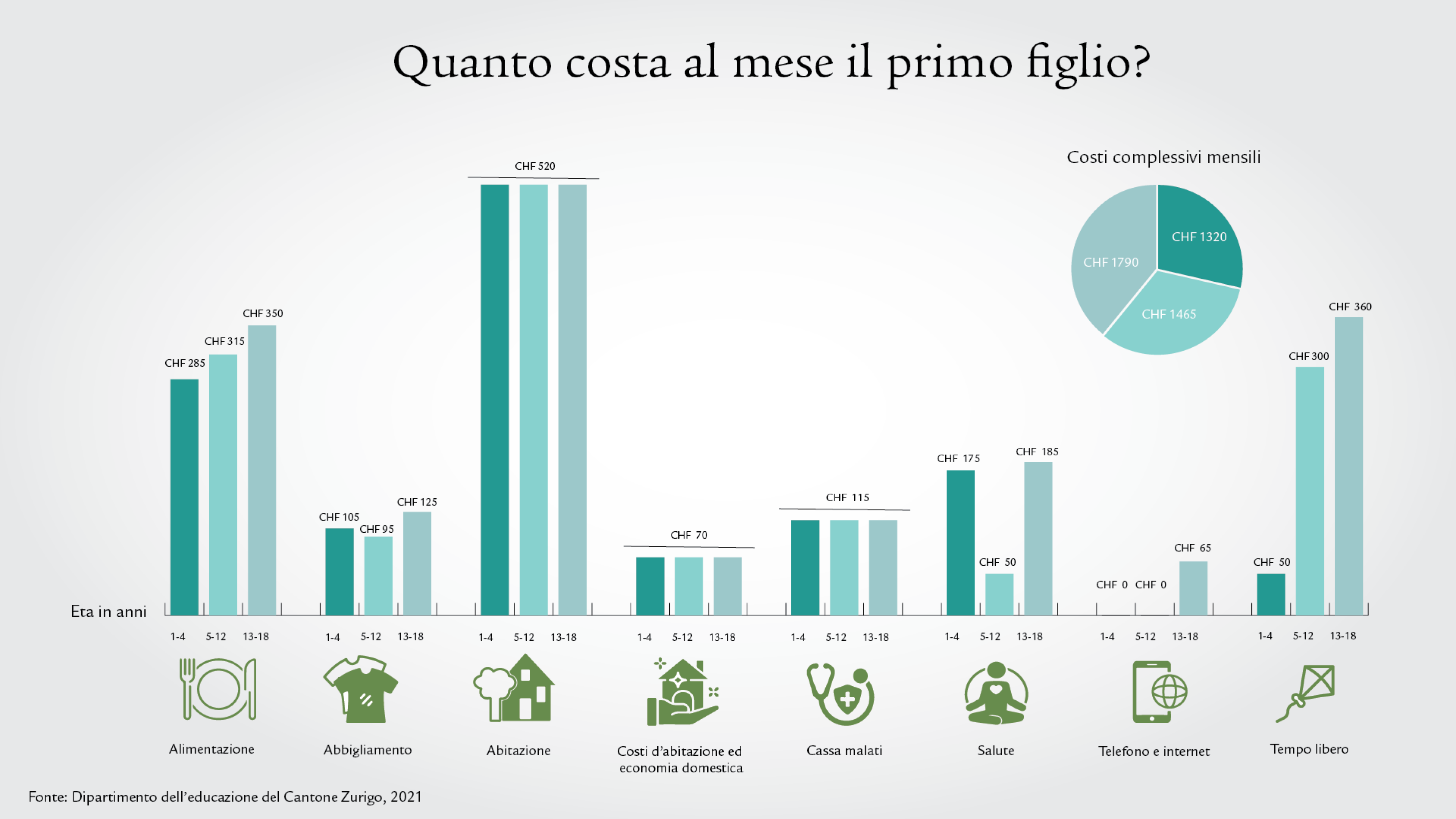 Infografica con barre e icone